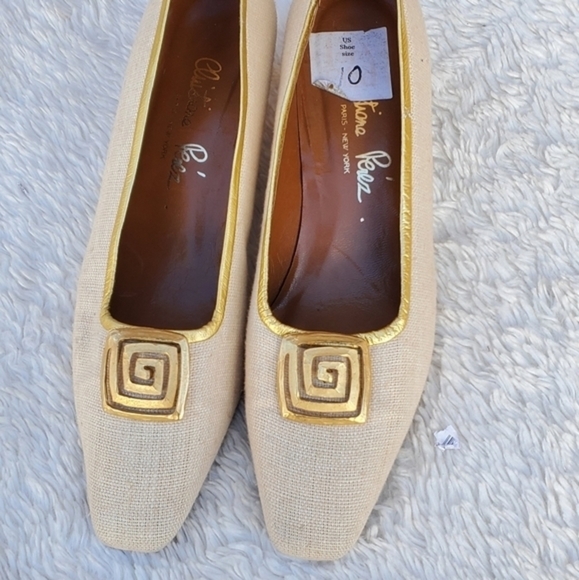 Vintage Christiane Peréz linen pumps 10 - Picture 2 of 12